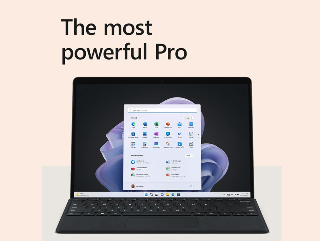 Microsoft Surface Pro 9 2-In-1 Tablet, Intel Core i7, 16GB, 256GB SSD, 13 inch FHD+ Touch, Windows 11 Home, Graphite Color