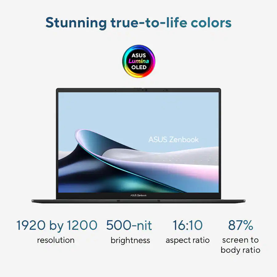 ASUS Zenbook 14 Copilot+ PC Laptop, AMD Ryzen AI 9 465, 16GB, 14" FHD+ (1920x1200) OLED Touchscreen, Windows 11, Backlit Keyboard, Jasper Gray