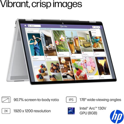 HP OmniBook 7 Flip 16 16-au0055cl 2-in1 Laptop - Intel Core Ultra 5 226V, 16GB, Integrated Intel Arc 130V GPU, 16Inch FHD Touchscreen, Rechargeable MPP2.0 Tilt Pen, Windows 11, Silver