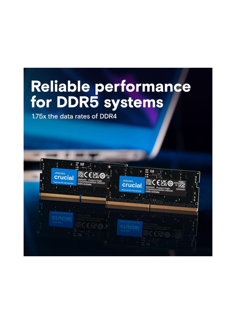 Crucial RAM 64GB Kit (2x32GB) DDR5 5600MHz Laptop Memory CT2K32G56C46S5 Black