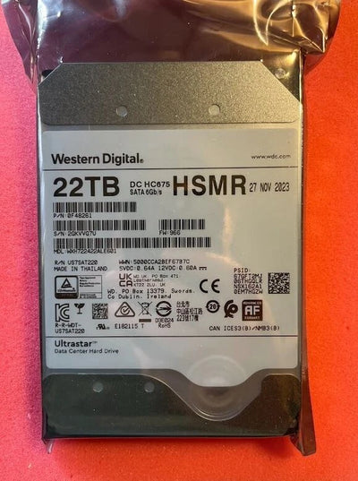 Western Digital 22TB 0F48261 DC HC675 SATA 6GBPS HSMR - WXH722422ALE601